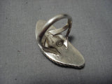Exquisite Vintage Zuni Blue Gem Turquoise Sterling Silver Native American Ring-Nativo Arts