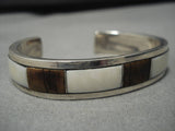 Exquisite Vintage Zuni/ Native American Navajo Ironwood Thick Sterling Silver Bracelet Old-Nativo Arts