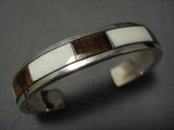 Exquisite Vintage Zuni/ Native American Navajo Ironwood Thick Sterling Silver Bracelet Old-Nativo Arts