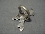 Exquisite Vintage Zuni/ Native American Navajo Roadrunner Turquoise Sterling Silver Inlay Ring-Nativo Arts