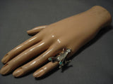 Exquisite Vintage Zuni/ Native American Navajo Roadrunner Turquoise Sterling Silver Inlay Ring-Nativo Arts