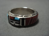 Exquisite Vintage Zuni Native American Turquoise Coral Native American Ring-Nativo Arts