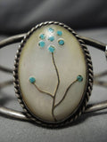Exquisite Vintage Zuni Pearl Sterling Silver Native American Bracelet-Nativo Arts
