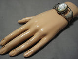 Exquisite Vintage Zuni Pearl Sterling Silver Native American Bracelet-Nativo Arts