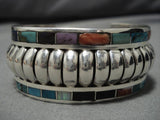 Exquisite Vintage Zuni Turquoise Lapis Sterling Silver Native American Bracelet-Nativo Arts