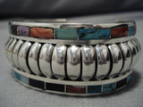 Exquisite Vintage Zuni Turquoise Lapis Sterling Silver Native American Bracelet-Nativo Arts