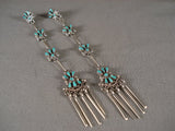 Exquisite Vintage Zuni Turquoise Native American Jewelry Silver Earrings-Nativo Arts