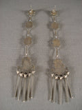 Exquisite Vintage Zuni Turquoise Native American Jewelry Silver Earrings-Nativo Arts
