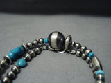 Extra Long 60' Vintage Native American Jewelry Navajo Sterling Silver Turquoise Wrap Around Necklace-Nativo Arts