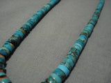 Extra Long And Rare!! Vintage Native American Navajo Turquoise Heishi Jacla Necklace Old-Nativo Arts