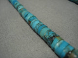 Extra Long And Rare!! Vintage Native American Navajo Turquoise Heishi Jacla Necklace Old-Nativo Arts