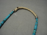 Extra Long And Rare!! Vintage Native American Navajo Turquoise Heishi Jacla Necklace Old-Nativo Arts