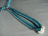 Extra Long Jacla Vintage Navajo Native American Jewelry jewelry Sky Blue Turquoise Necklace-Nativo Arts