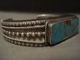 Extra Thick Advanced Native American Jewelry Silver Work Vintage Navajo Bisbee Turquoise Native American Jewelry Silver Bracelet-Nativo Arts