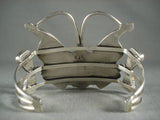 Extreme Detail Modernistic Zuni Butterfly Natural Native American Jewelry Silver Bracelet-Nativo Arts