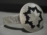 Extreme Detailed Vintage Navajo Native American Jewelry Silver Basket Bracelet-Nativo Arts