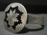 Extreme Detailed Vintage Navajo Native American Jewelry Silver Basket Bracelet-Nativo Arts