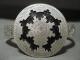 Extreme Detailed Vintage Navajo Native American Jewelry Silver Basket Bracelet-Nativo Arts