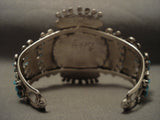 Extreme Turquoise Work Zuni Native American Jewelry Silver Bracelet Huge-Nativo Arts