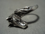 Extremely Detailed Horse Vintage Navajo Native American Jewelry Silver Ring Old-Nativo Arts