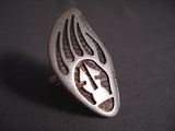 Extremely Detailed Vintage Hopi Paw Native American Jewelry Silver Ring-Nativo Arts