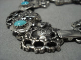 Extremely Detailed!! Vintage Native American Jewelry Navajo Turquoise Sterling Silver Bracelet Old-Nativo Arts