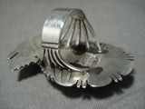 Extremely Detailed Vintage Navajo Native American Jewelry Silver Maiden Shell Ring-Nativo Arts