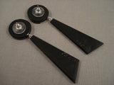 Extremely Intricate Rare Santo Domingo Turquoise Signed Earrings-Nativo Arts