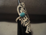 Extremely Rare 'Old Hallmark' Vintage Navajo Thomas Singer Turquoise Native American Jewelry Silver Ring-Nativo Arts