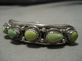 Extremely Rare Vintage Native American Navajo Orvil Jack Turquoise Sterling Silver Bracelet Old-Nativo Arts