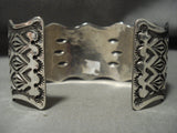 Eye Catching Navajo Optimal Spiderweb Turquoise Repoussed Native American Jewelry Silver Bracelet-Nativo Arts