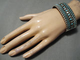 Incredible Vintage Native American Zuni Turquoise Sterling Silver Bracelet Old-Nativo Arts
