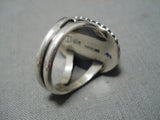 Superior Vintage Native American Navajo Domed Royston Turquoise Sterling Silver Ring-Nativo Arts