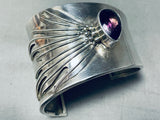 Artisitc Vintage Native American Navajo Amethyst Sterling Silver Bracelet-Nativo Arts