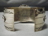 Heavy Vintage Native American Navajo Carico Lake Turquoise Sterling Silver Bracelet-Nativo Arts