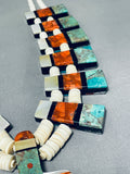 Native American Double Sided Substantial Santo Domingo Turquoise Inlay Necklace-Nativo Arts