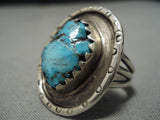 Old Bisbee Turquoise Vintage Navajo Sterling Silver Native American Ring Old-Nativo Arts