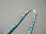 Native American Very Rare Disced Turquoise Santo Domingo Sterling Silver Necklace-Nativo Arts