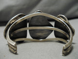Chunky Huge Vintage Native American Navajo Old Morenci Turquoise Sterling Silver Webbed Bracelet-Nativo Arts