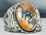 One Of The Best Ever Vintage Native American Navajo Petrified Wood Sterling Silver Bracelet-Nativo Arts