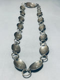 Orville Tsinnie Very Rare Vintage Native American Navajo Sterling Silver Concho Belt Necklace-Nativo Arts