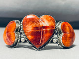 Native American Remarkable Heart Of Shell Sterling Silver Bracelet-Nativo Arts