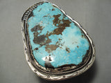 One Of The Biggest Vintage Native American Navajo Turquoise Sterling Silver Bracelet On Internet-Nativo Arts
