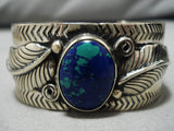 Stunning Vintage Navajo Wide Azurite Sterling Silver Native American Bracelet-Nativo Arts