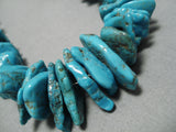 Chunky Heavy Vintage Native American Navajo Turquoise Nugget Sterling Silver Necklace Old-Nativo Arts