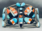 One Of The Best Ever Native American Navajo Turquoise Butterfly Sterling Silver Bracelet-Nativo Arts