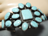Stunning Vintage Native American Navajo Old Kingman Turquoise Sterling Silver Bracelet-Nativo Arts