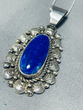 Fabulous Vintage Native American Navajo Lapis Sterling Silver Necklace-Nativo Arts