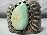 Best Vintage Native American Navajo Repoussed Royston Turquoise Sterling Silver Bracelet-Nativo Arts