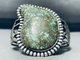 Mind Boggling Vintage Native American Navajo Green Spiderweb Turquoise Sterling Silver Bracelet-Nativo Arts